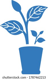 Ecology, grow plant icon / blue color
