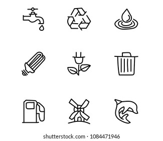 ecology hand drawn icon set design illustration, hand drawn style design, designed web and app