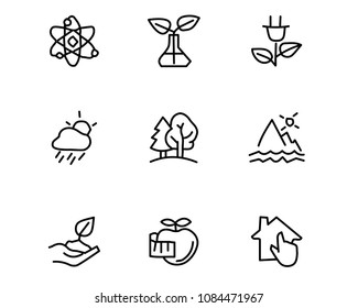 ecology hand drawn icon set design illustration, hand drawn style design, designed web and app