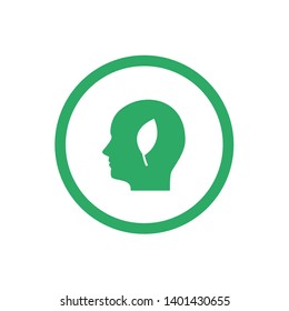 Ecology head icon - Green button