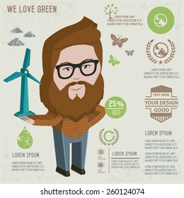 Ecology Hipster design,clean vector