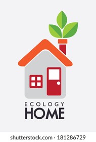 ecology home design over gray background vector illustration