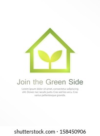 Ecology house concept background. EPS10 vector.