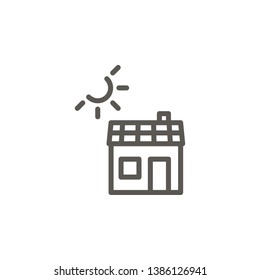 Ecology, house, panel, solar vector icon. Simple element illustration from UI concept. Ecology, house, panel, solar vector icon. Real estate concept vector illustration.