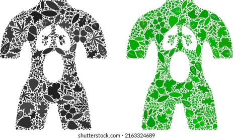 Ecology human anatomy icon composition of herbal leaves in green and natural color variations. Ecological environment vector concept for human anatomy icon.