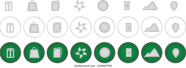 Ecology icon 3d set. House and tree, alternative power