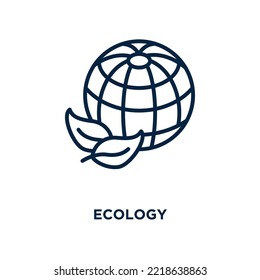 ökologisches Symbol aus ökologischer Sammlung. Dünne lineare Ökologie, Bio, Öko-Skizze einzeln auf weißem Hintergrund. Zeilenvektorökologie-Zeichen, Symbol für Web und Mobile