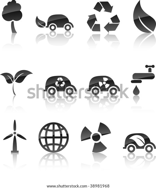  Ecology\
icon collection. Vector\
illustration.