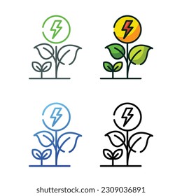 Ecology icon design in four variation color