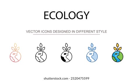 Ecology icon design with white background stock illustration