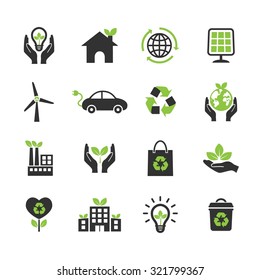 Ecology icon. Ecological icons. Vector Illustration. EPS10