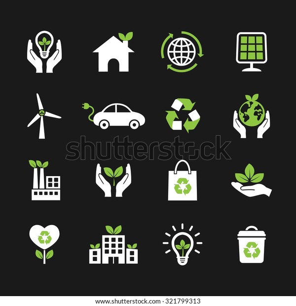Ecology icon. Ecological icons. Vector\
Illustration. EPS10