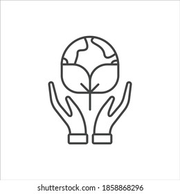 ecology icon flat design, ecology icon for represent saving the earth, go green to reduce pollution, etc