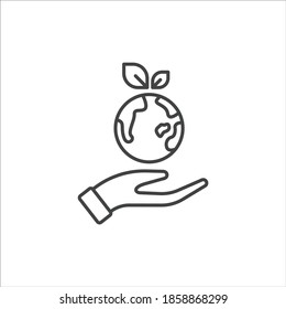ecology icon flat design, ecology icon for represent saving the earth, go green to reduce pollution, etc