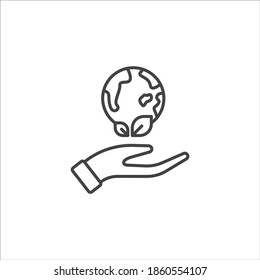 icono de ecología diseño plano, icono de ecología para representar el salvamento de la tierra, verde para reducir la contaminación, etc
