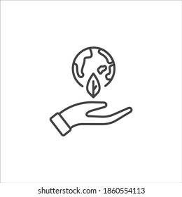 ecology icon flat design, ecology icon for represent saving the earth, go green to reduce pollution, etc