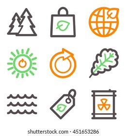 Ecology icon, green technology mobile sign. Eco infographics symbols