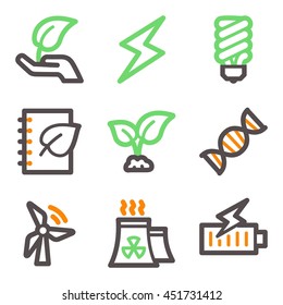 Ecology icon, green technology mobile sign. Eco infographics symbols