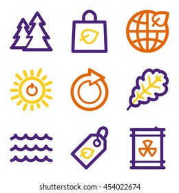 Ecology icon, green technology mobile sign. Eco infographics symbols