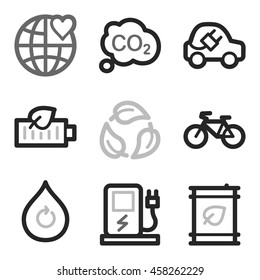 Ecology icon, green technology mobile sign. Eco infographics symbols