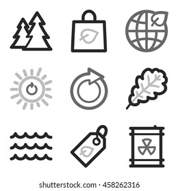 Ecology icon, green technology mobile sign. Eco infographics symbols