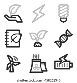 Icono de ecología, signo móvil de tecnología verde. Símbolos de infografía ecológica