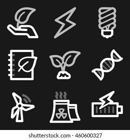 Ecology icon, green technology mobile sign. Eco infographics symbols