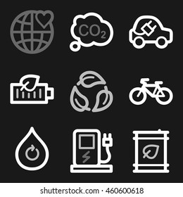 Icono de ecología, signo móvil de tecnología verde. Símbolos de infografía ecológica