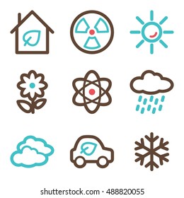 Ecology icon, green technology mobile sign. Eco infographics symbols