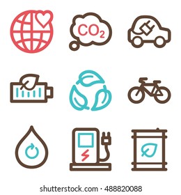 Ecology icon, green technology mobile sign. Eco infographics symbols