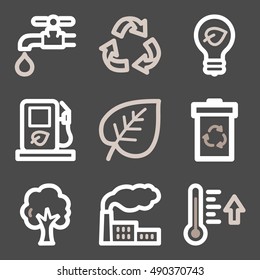 Icono de ecología, signo móvil de tecnología verde. Símbolos de infografía ecológica