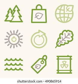 Ecology icon, green technology mobile sign. Eco infographics symbols