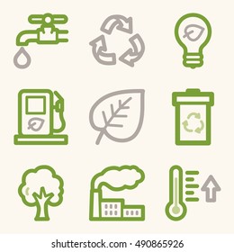 Ecology icon, green technology mobile sign. Eco infographics symbols