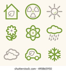 Ecology icon, green technology mobile sign. Eco infographics symbols