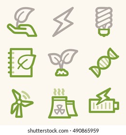 Ecology icon, green technology mobile sign. Eco infographics symbols