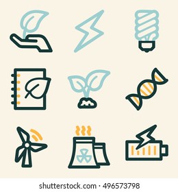 Ecology icon, green technology mobile sign. Eco infographics symbols