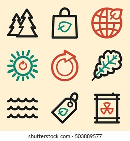 Ecology icon, green technology mobile icon, vector pictogram. Eco infographics symbols.