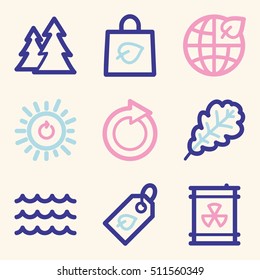 Ecology icon, green technology mobile sign. Eco infographics symbols