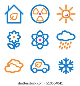 Ecology icon, green technology mobile sign. Eco infographics symbols