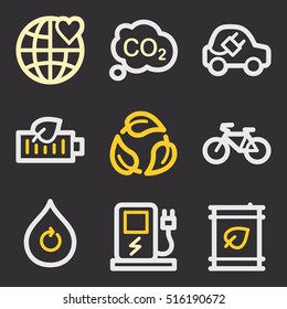 Ecology icon, green technology mobile sign. Eco infographics symbols