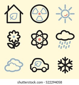 Ecology icon, green technology mobile sign. Eco infographics symbols