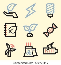 Ecology icon, green technology mobile sign. Eco infographics symbols