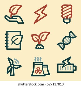 Ecology icon, green technology mobile sign. Eco infographics symbols