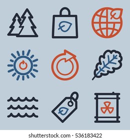 Icono de ecología, signo móvil de tecnología verde. Símbolos de infografía ecológica