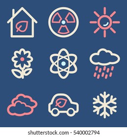 Ecology icon, green technology mobile sign. Eco infographics symbols