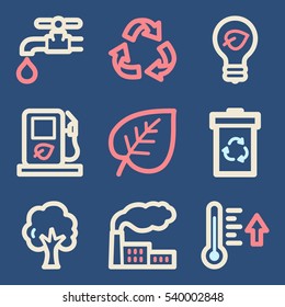 Icono de ecología, signo móvil de tecnología verde. Símbolos de infografía ecológica