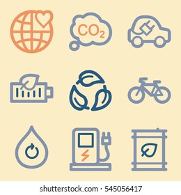 Ecology icon, green technology mobile sign. Eco infographics symbols