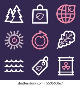 Icono de ecología, signo móvil de tecnología verde. Símbolos de infografía ecológica