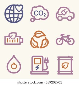 Ecology icon, green technology mobile sign. Eco infographics symbols