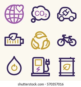 Icono de ecología, signo móvil de tecnología verde. Símbolos de infografía ecológica